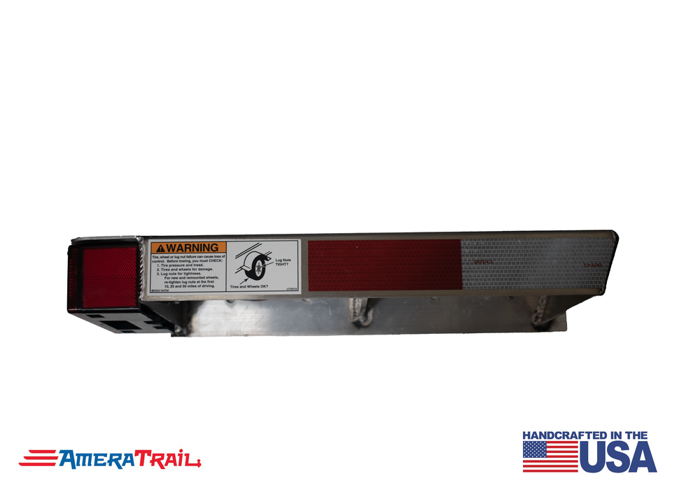 Classic Rear 22" / 28" STARBOARD Side / Right Side - I Beam Trailer Step , Secures Fender, Includes Non Skid  Reflective Tape, and Led Light