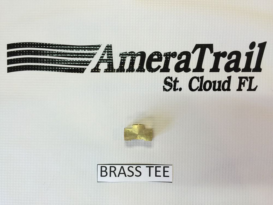 T Shaped 3/16" Female Brass Fitting - Compatible w/ Most Boat Trailer Brakes