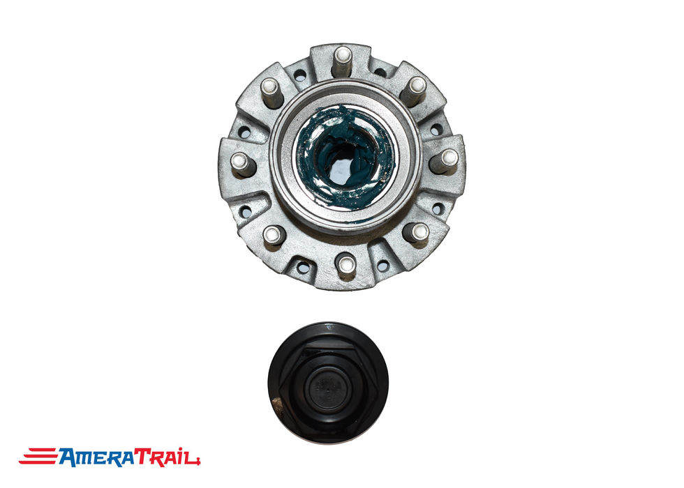 10k Lug Complete Hub Kit for 10,000 lb. Axles with 5/8 studs, Fully Greased, 8 on 6.5 Lug Pattern