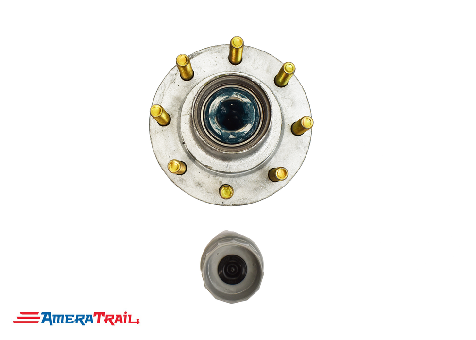 8 Lug Complete Hub Kit for 8000 lb. Axles with 5/8 studs, Fully Greased, 8 on 6.5 Lug Pattern