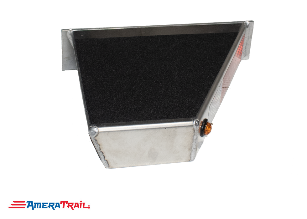 Classic Front STARBOARD Side I Beam Trailer Step , Secures Fender , Includes Non Skid  Reflective Tape, and Led Light
