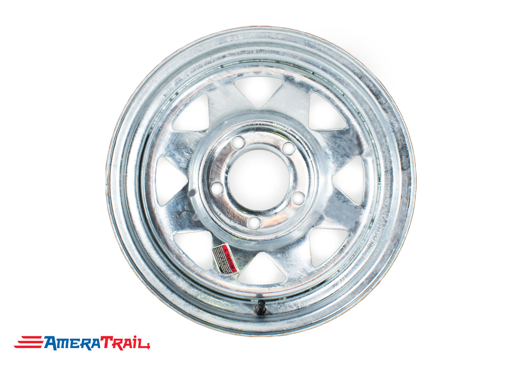 14" 5 Lug Galvanized Trailer Rim - 5 on 4.5" Lug Pattern