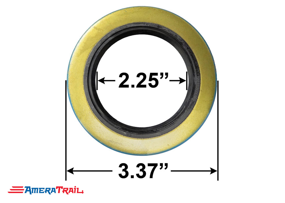6 - 8 Lug Rear Hub Seal / Double Lip Seal, 2.25" ID X 3.376" OD, Commonly Used On 5.2-8K Axles