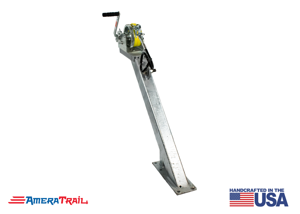 thumbnail image 2 of Adjustable Short Nose Boat Trailer Winch Stand With Roller - Universal Galvanized Steel (1 Year Warranty) 2 of 6