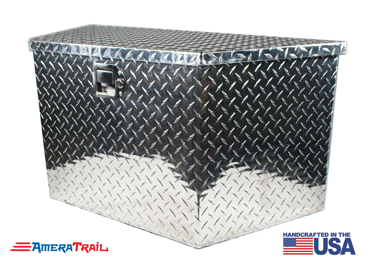 A Frame Diamond Plate Toolbox, Weather Tight with Locking Latch