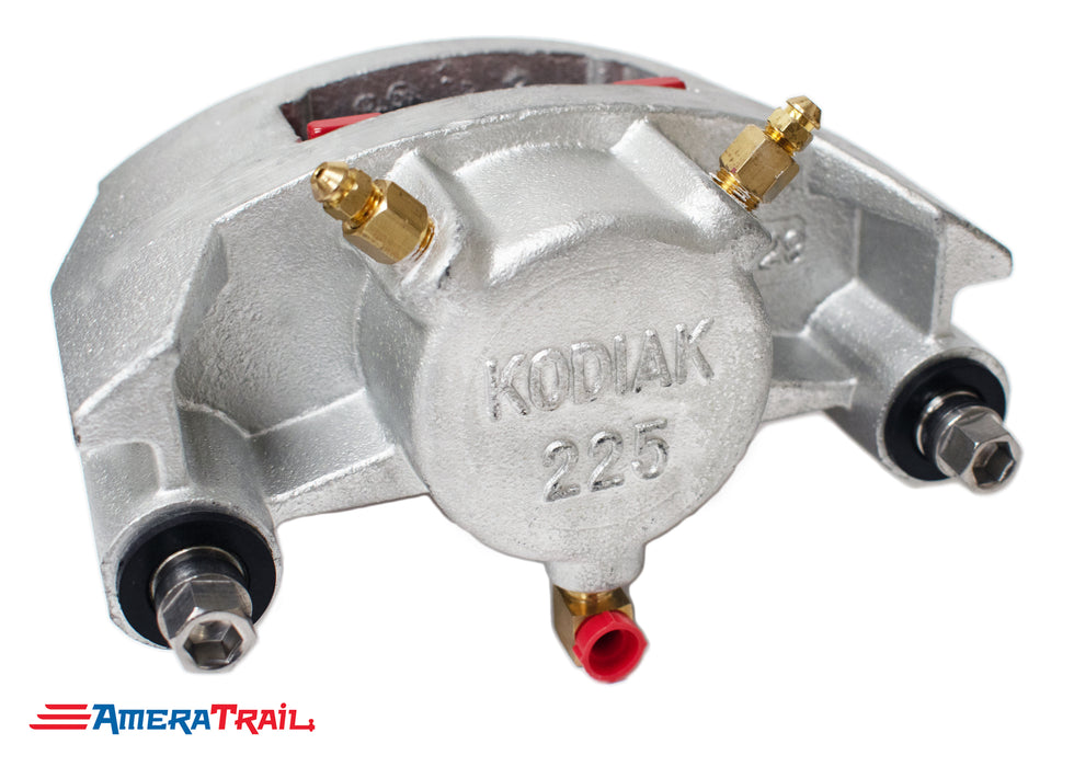 Kodiak 225 Dacromet Caliper, Fits 3500 - 6000 lbs Axles - Includes 1 Set of Pads & Guide Bolts