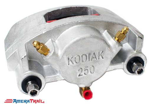 Kodiak 250 Dacromet Caliper, Fits 7000 - 8000 lbs Axles - Includes 1 Set of Pads & Guide Bolts