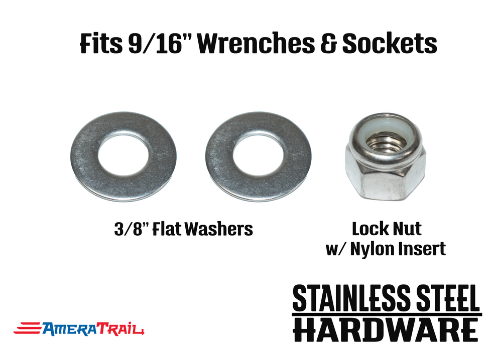Stainless Steel Bolt 3/8 x 2 1/2", Hex Head - Available w/ Nut and Washer Hardware