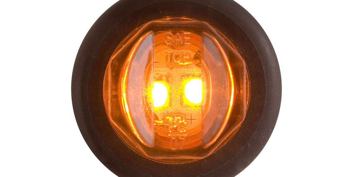 Round Amber LED Flush Mount Side Marker 3/4 Round Amber LED Flush Mount Side Marker 3/4