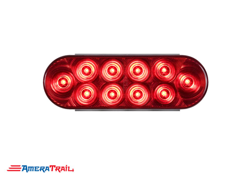 6" Oval LED Flush Mount Red Taillight, Optronics